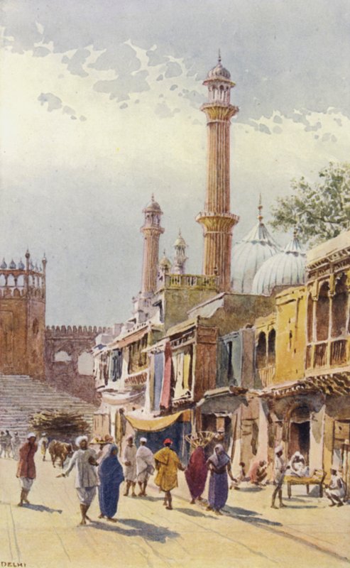 A Street in Delhi, looking towards the Jumma Musjid by Alexander Henry Hallam Murray