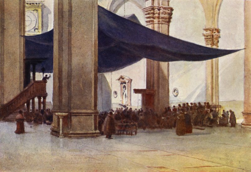 Florence, Interior of the Duomo during the Lenten Preaching by Alexander Henry Hallam Murray