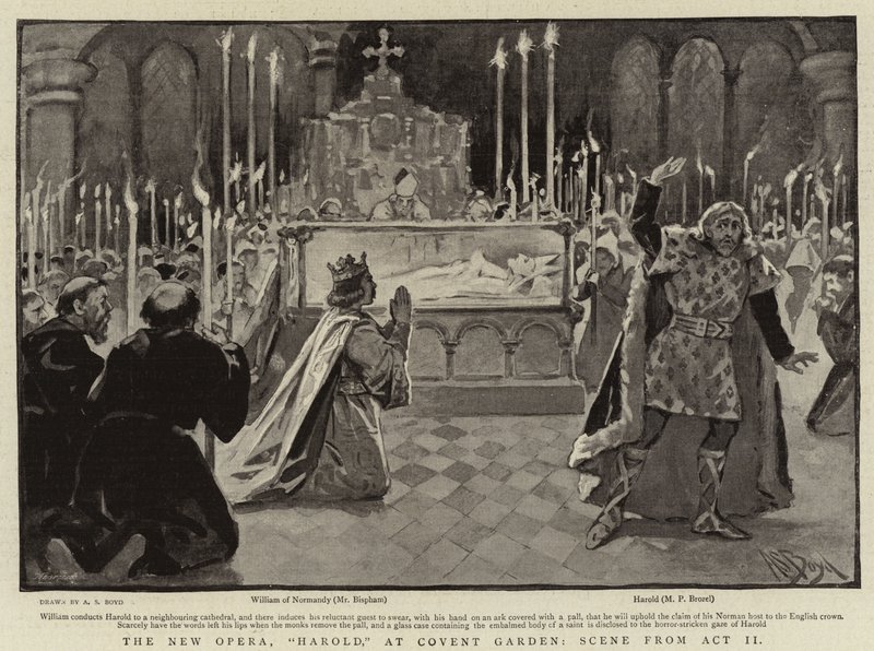 The New Opera, Harold, at Convent Garden, Scene from Act II by Alexander Stuart Boyd