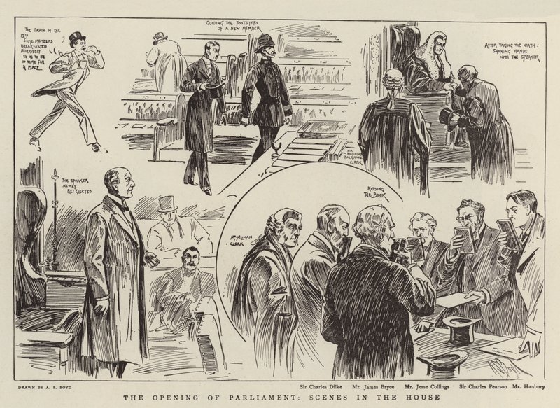The Opening of Parliament, Scenes in the House by Alexander Stuart Boyd