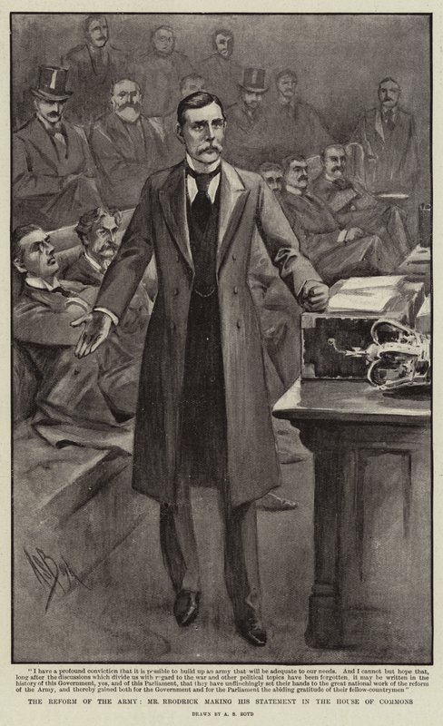 The Reform of the Army, Mr Rrodrick making his Statement in the House of Commons by Alexander Stuart Boyd