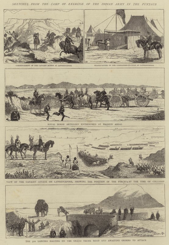 Sketches from the Camp of Exercise of the Indian Army in the Punjaub by Alfred Chantrey Corbould