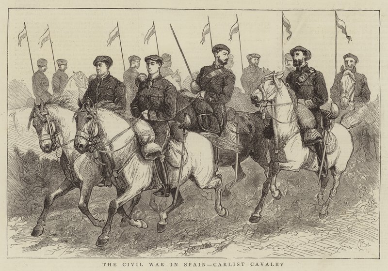 The Civil War in Spain, Carlist Cavalry by Alfred Chantrey Corbould