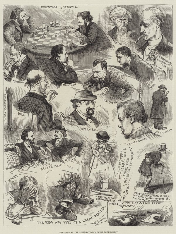 Sketches at the International Chess Tournament by Alfred Courbould