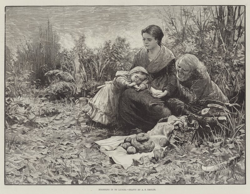 Dropping in to Lunch by Alfred Edward Emslie