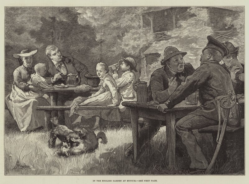 In the English Garden at Munich by Alfred Edward Emslie