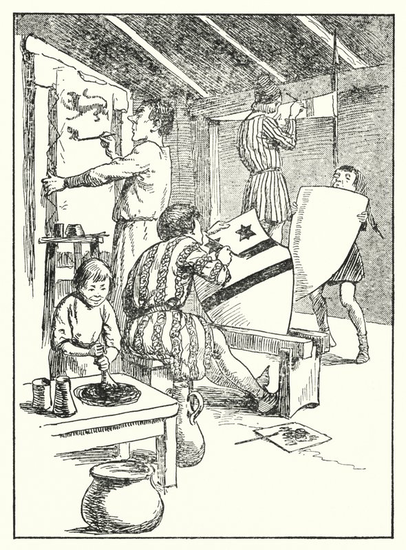 Merrie England: Painting Shields and Surcoats by Alfred (after) Pearse