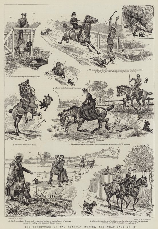 The Adventures of Two Runaway Horses, and what came of it by Alfred Chantrey Corbould