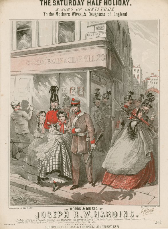 Musical Score for The Saturday Half Holiday by Alfred Concanen