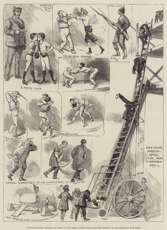 Grand Military Assault at Arms at the Royal Albert Hall, for the Benefit of the Egyptian War Fund by Alfred Courbould