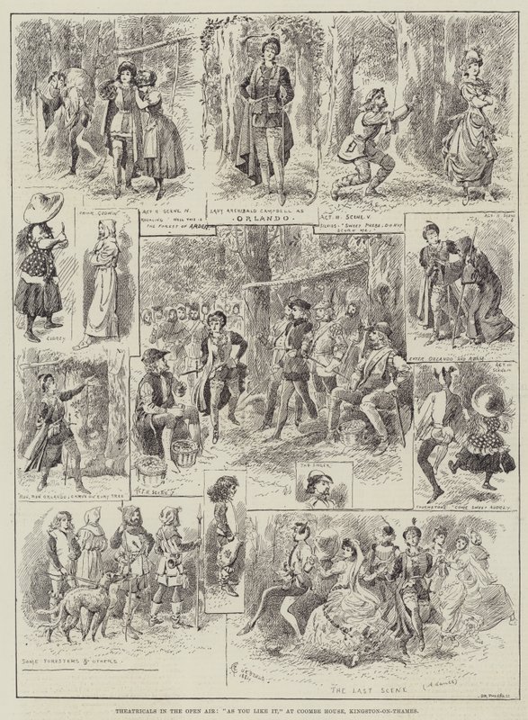 Theatricals in the Open Air, As You Like It, at Coombe House, Kingston-on-Thames by Alfred Courbould