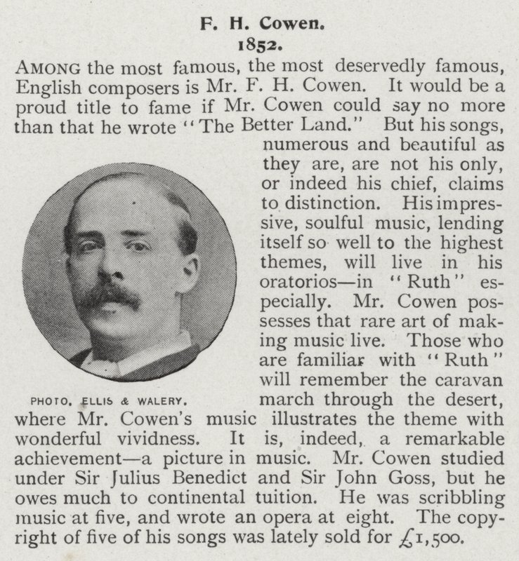Frederic Hymen Cowen, British pianist, conductor and composer by Alfred Ellis and Walery