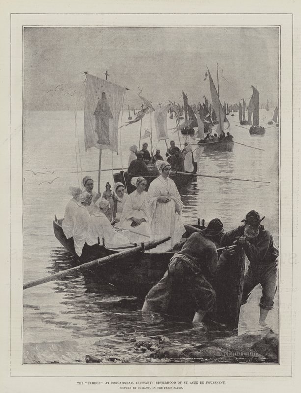The Pardon at Concarneau, Brittany, Sisterhood of St Anne de Fouesnant by Alfred Guillou