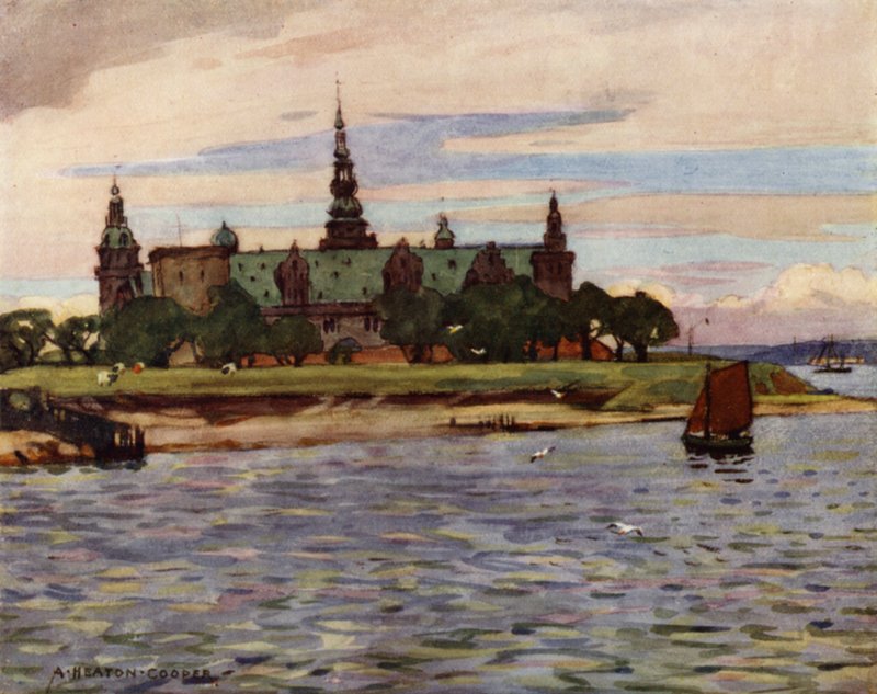 Denmark: Helsingor, Kronborg Castle by Alfred Heaton Cooper