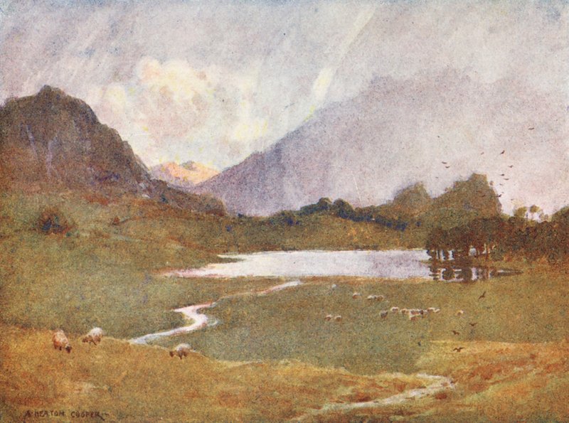 Lake District: A Sudden Shower, Blea Tarn by Alfred Heaton Cooper