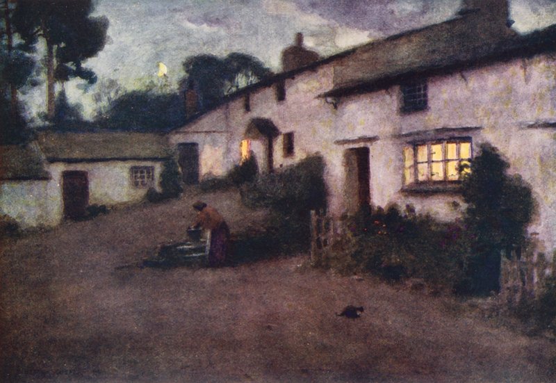 Lake District: Moonlight and Lamplight, Coniston by Alfred Heaton Cooper