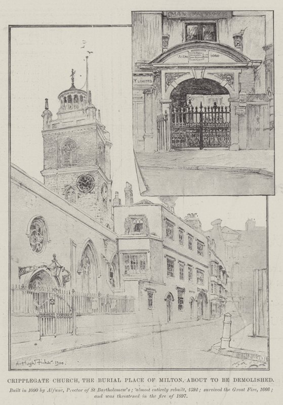 Cripplegate Church, the Burial Place of Milton, About to Be Demolished by Alfred Hugh Fisher