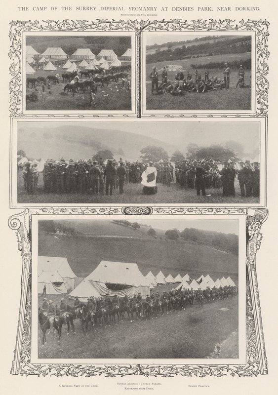 The Camp of the Surrey Imperial Yeomanry at Denbies Park, Near Dorking by Alfred Hugh Fisher