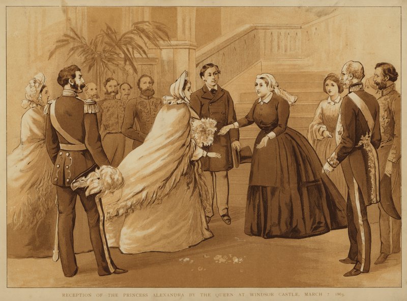 Reception of Princess Alexandra by Queen Victoria at Windsor Castle, 7th March 1863 by Alfred Johnson