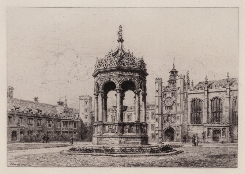 Cambridge: The Great Court of Trinity College by Alfred Louis Brunet Debaines
