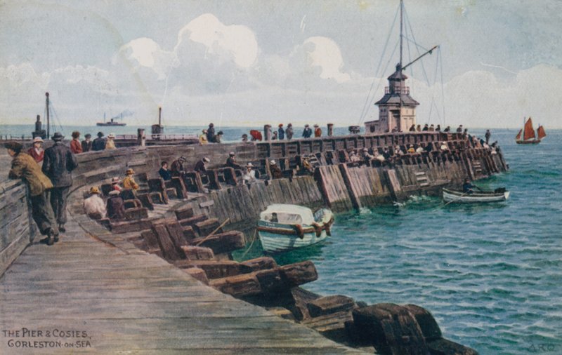 The Pier and Cosies, Gorleston-on-Sea by Alfred Robert Quinton