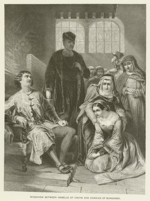 Interview between Isabelle of Croye and Charles of Burgundy by Alfred W. Elmore