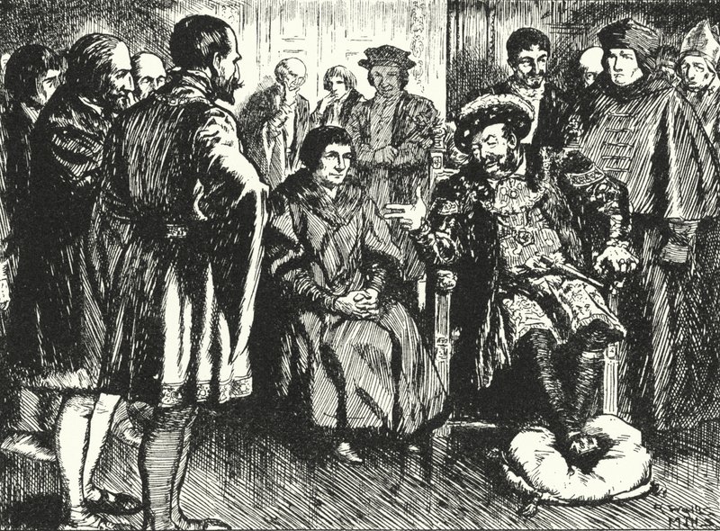 Sir Thomas More at the Court of Henry VIII, resisting the king