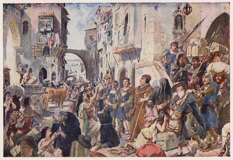 Expulsion of the Jews from Portugal by Alfredo Roque Gameiro