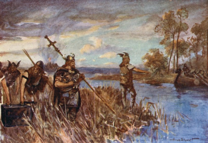 Ely looted and burned by the Danes by Allan (after) Stewart