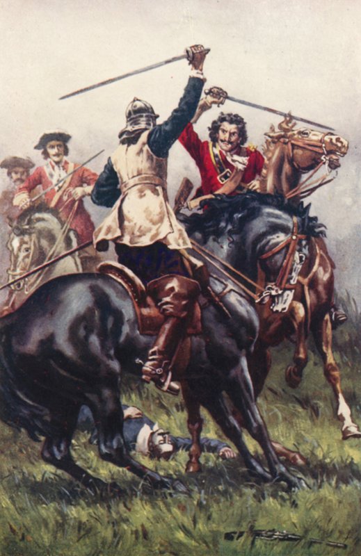 Fight between an Ironside and a Cavalier by Allan (after) Stewart