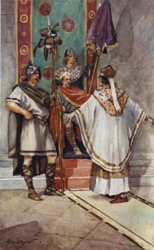 St Paulinus and King Edwin by Allan (after) Stewart