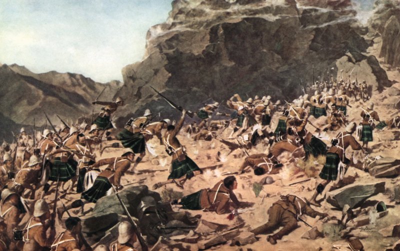 The Charge of the Gordon Highlanders at Dargai by Allan (after) Stewart