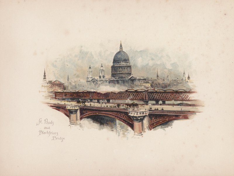 Familiar London: St Pauls and Blackfriars Bridge by Allan F. Barraud