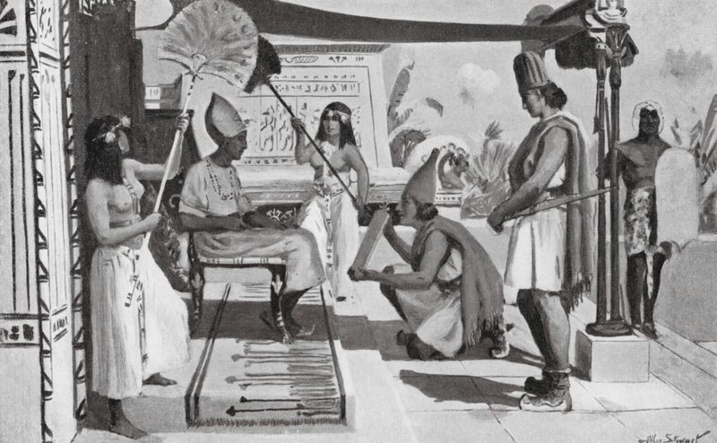 Rameses II receiving a Copy of his Treaty with the Hittites by Allan Stewart
