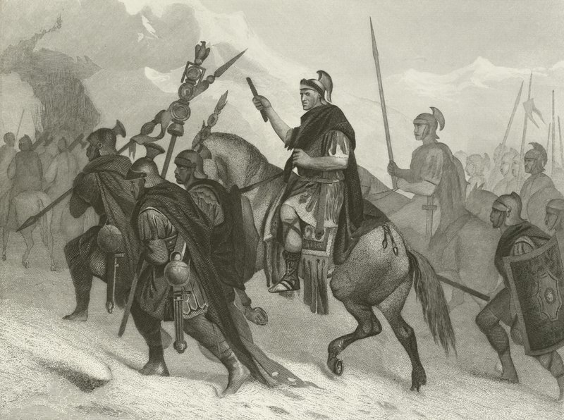 Hannibal and His Army Crossing the Alps by Alonzo Chappel