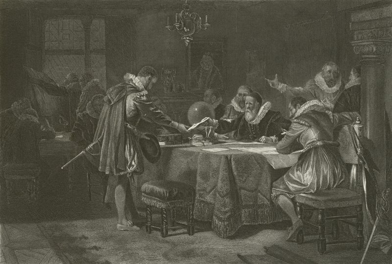 Henry Hudson Receiving His Commission from the Dutch East India Company by Alonzo Chappel
