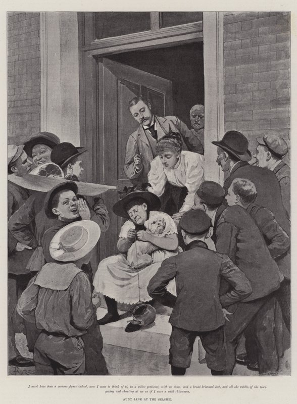 Illustration for Aunt Jane at the Seaside, by The Late Lord Brabourne by Amedee Forestier