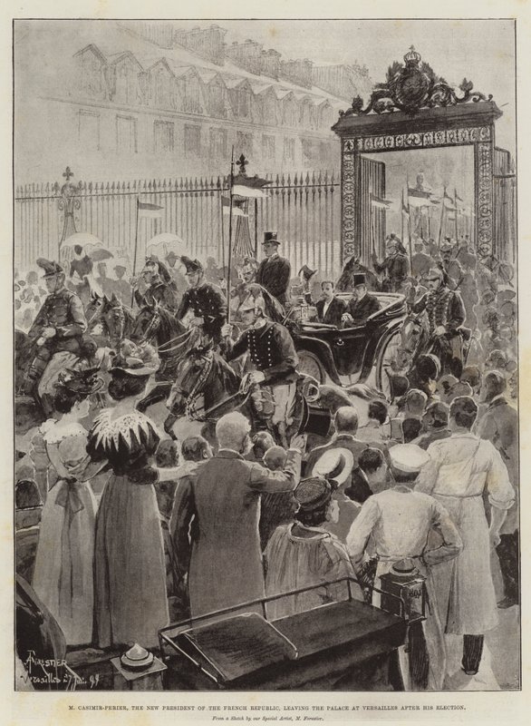 M Casimir-Perier, the New President of the French Republic, Leaving the Palace at Versailles After His Election by Amedee Forestier