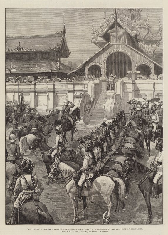 Our Troops in Burma, Reception of General Sir F. Roberts in Mandalay at the East Gate of the Palace by Amedee Forestier