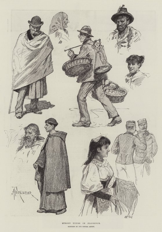 Street Types in Florence by Amedee Forestier