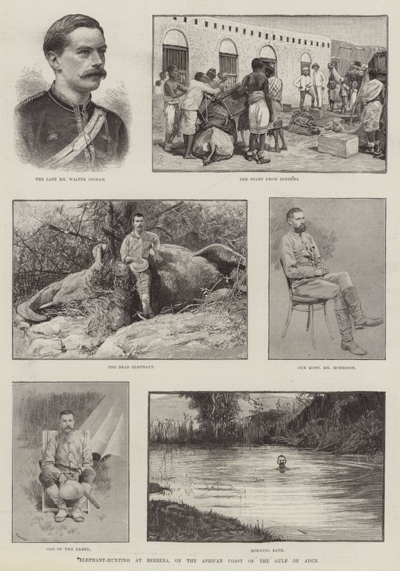 Elephant-Hunting at Berbera, on the African Coast of the Gulf of Aden by Amedee Forestier