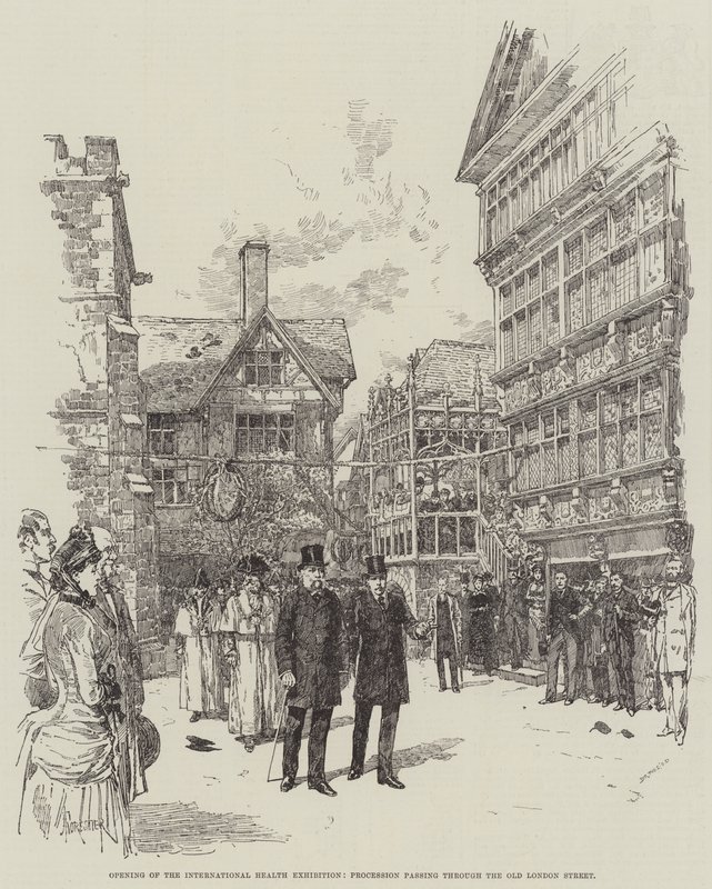 Opening of the International Health Exhibition, Procession passing through the Old London Street by Amedee Forestier
