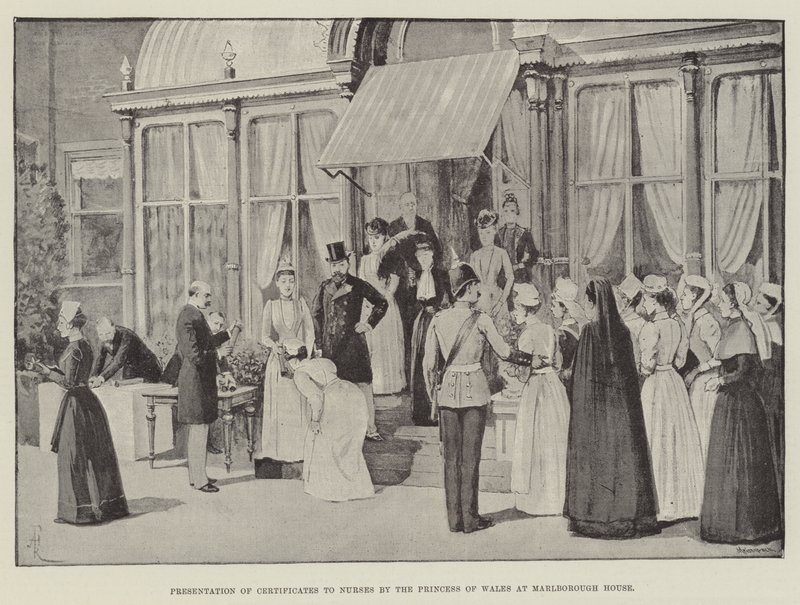 Presentation of Certificates to Nurses by the Princess of Wales at Marlborough House by Amedee Forestier