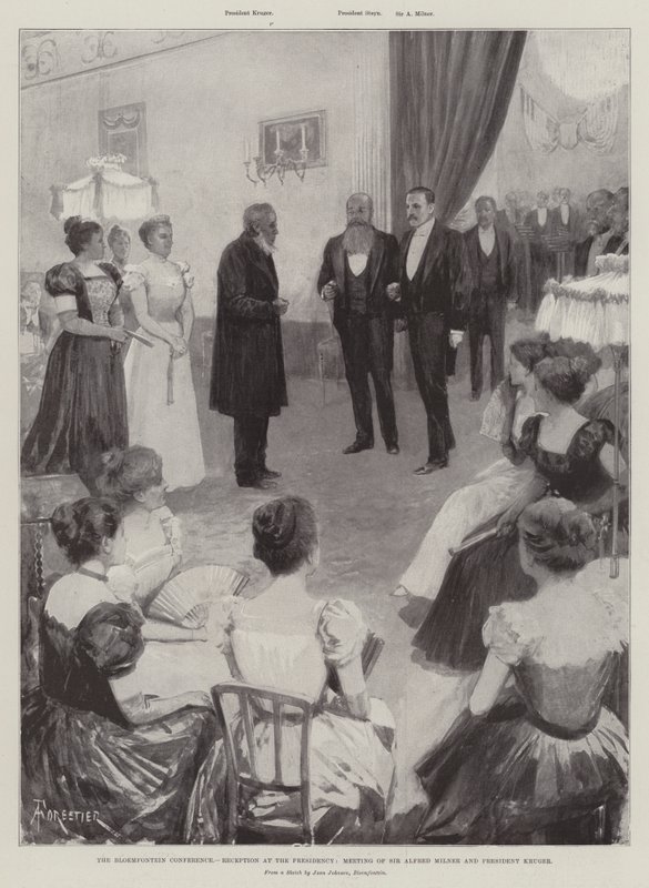 The Bloemfontein Conference, Reception at the Presidency, Meeting of Sir Alfred Milner and President Kruger by Amedee Forestier