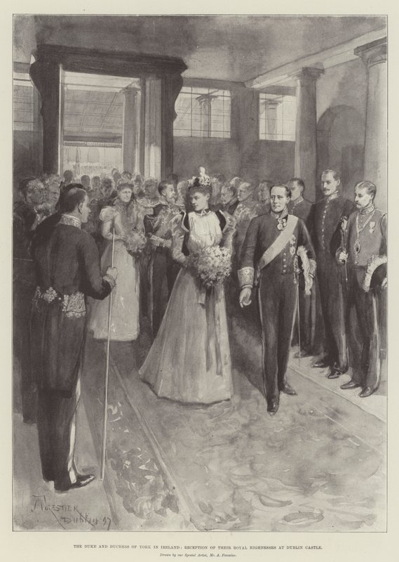 The Duke and Duchess of York in Ireland, Reception of Their Royal Highnesses at Dublin Castle by Amedee Forestier