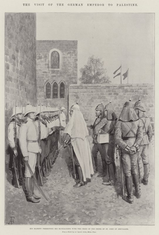 The Visit of the German Emperor to Palestine, His Majesty Presenting his Bluejackets with the Cross of the Order of St John of Jerusalem by Amedee Forestier