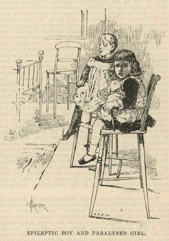The West End Hospital for Paralysis and Epilepsy, Welbeck Street, London: Epileptic Boy and Paralysed Girl by Amedee Forestier