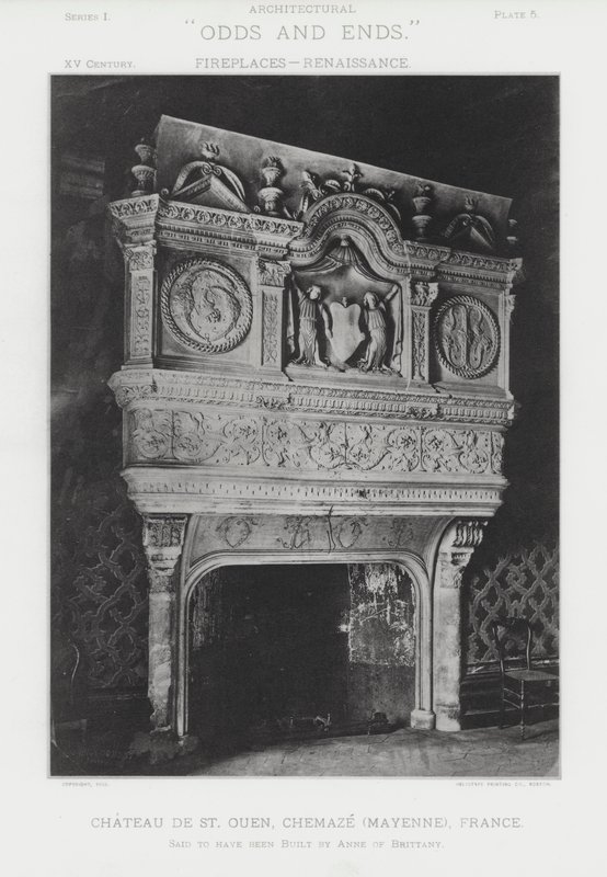 Fireplace: Chateau De St Ouen, Chemaze, Mayenne, France by American Photographer (after)