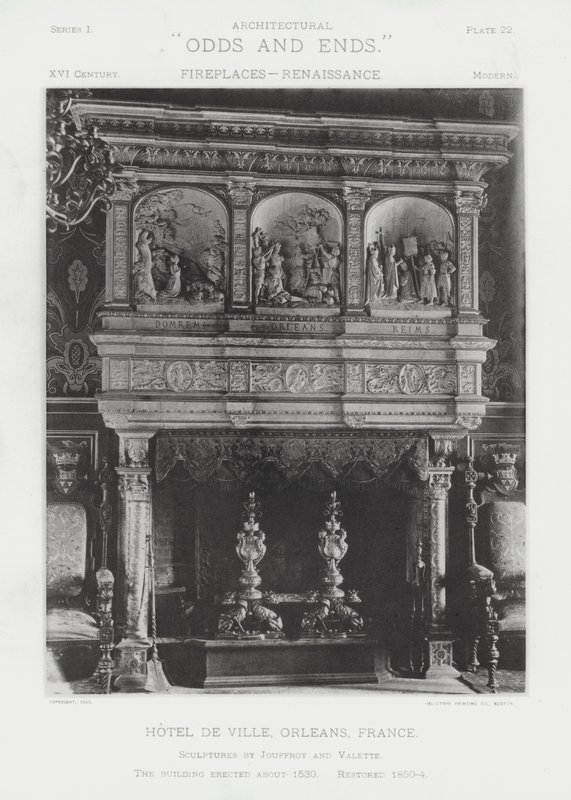Fireplace: Hotel De Ville, Orleans, France by American Photographer (after)