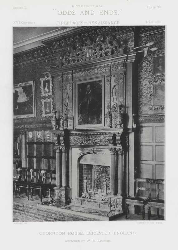 Fireplace: Quorndon House, Leicester, England by American Photographer (after)